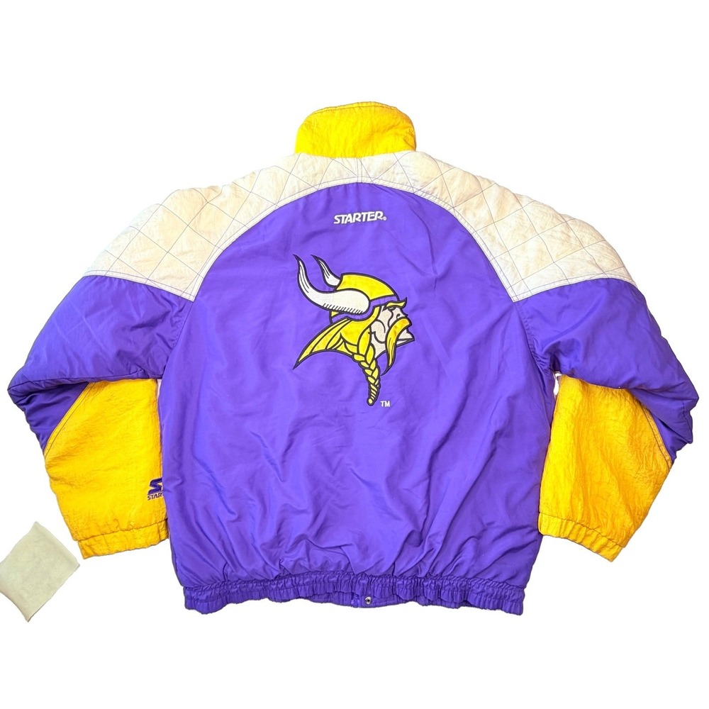 Vintage 90s NFL Starter Minnesota Vikings Pullover Hooded Jacket Men's Size L